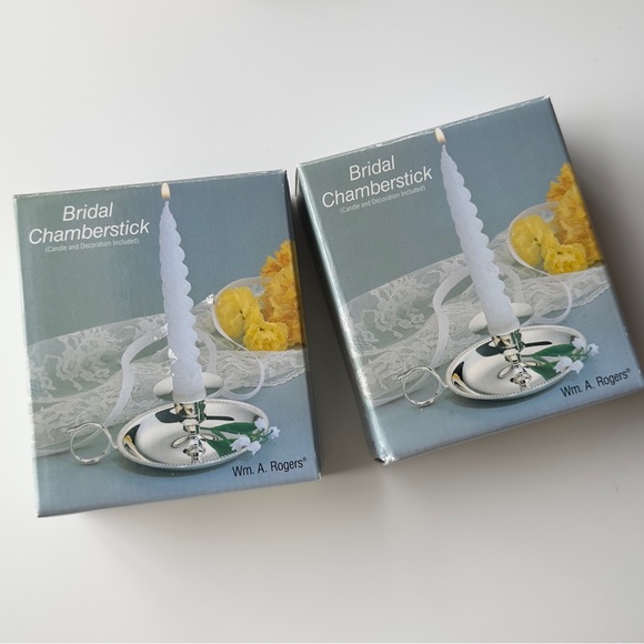 2 Vintage WM A Rogers Silverplated Bridal Chamberstick - Picture 2 of 7